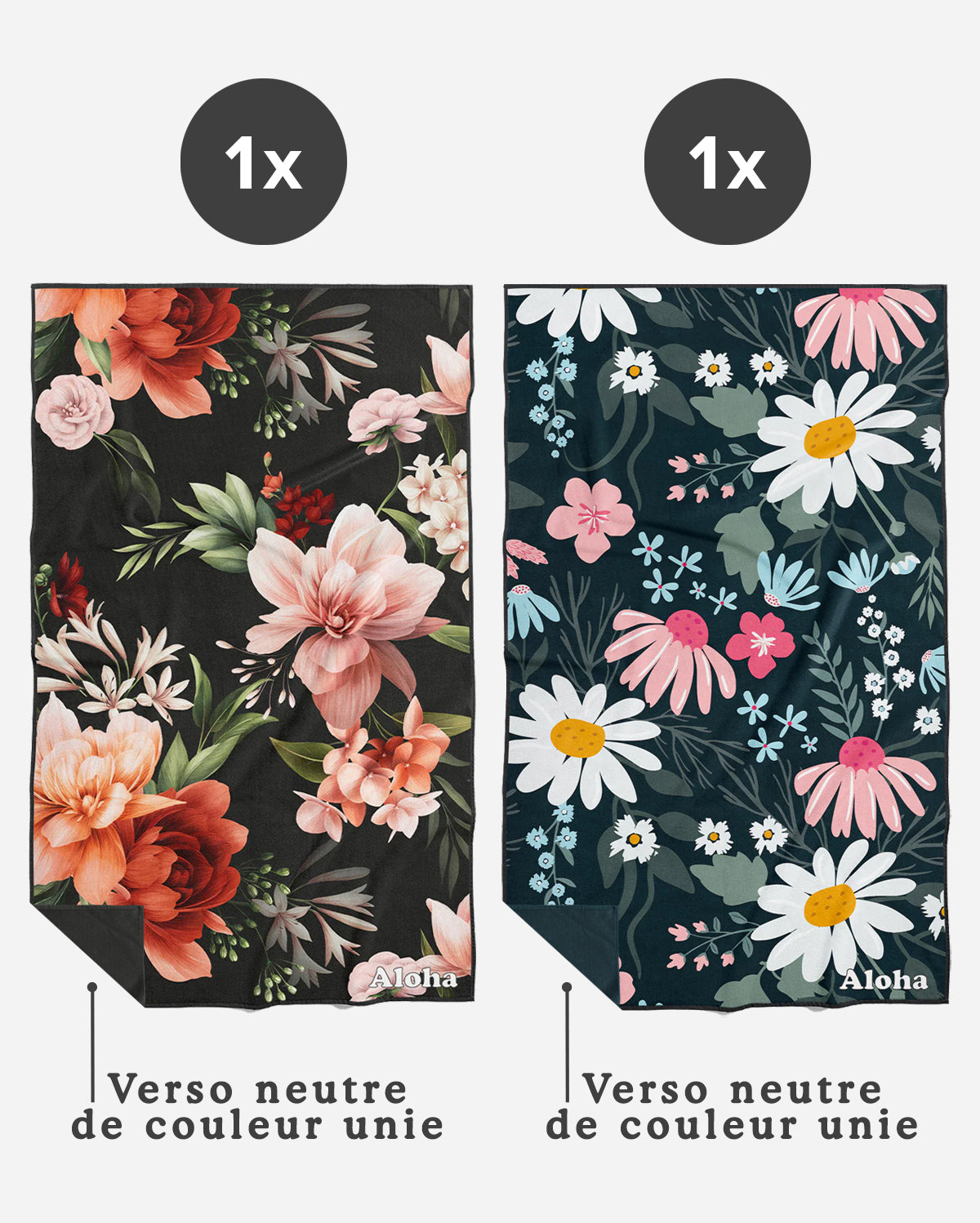 Linges à vaisselle Floral et Jardin de nuit | Duo mixte