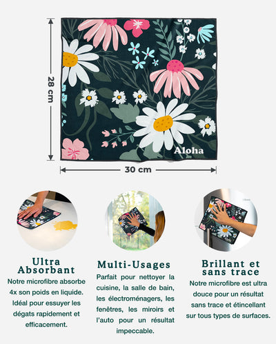 Linges de nettoyage Jardin de nuit | Ensemble de 4