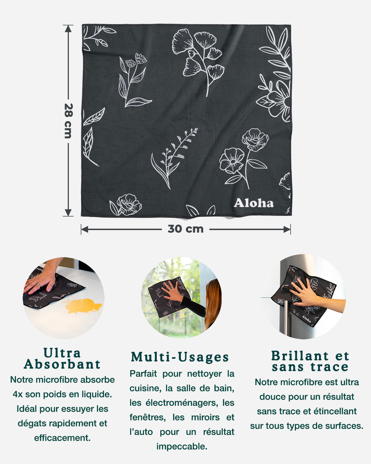 Linges de nettoyage Jardin | Ensemble de 4