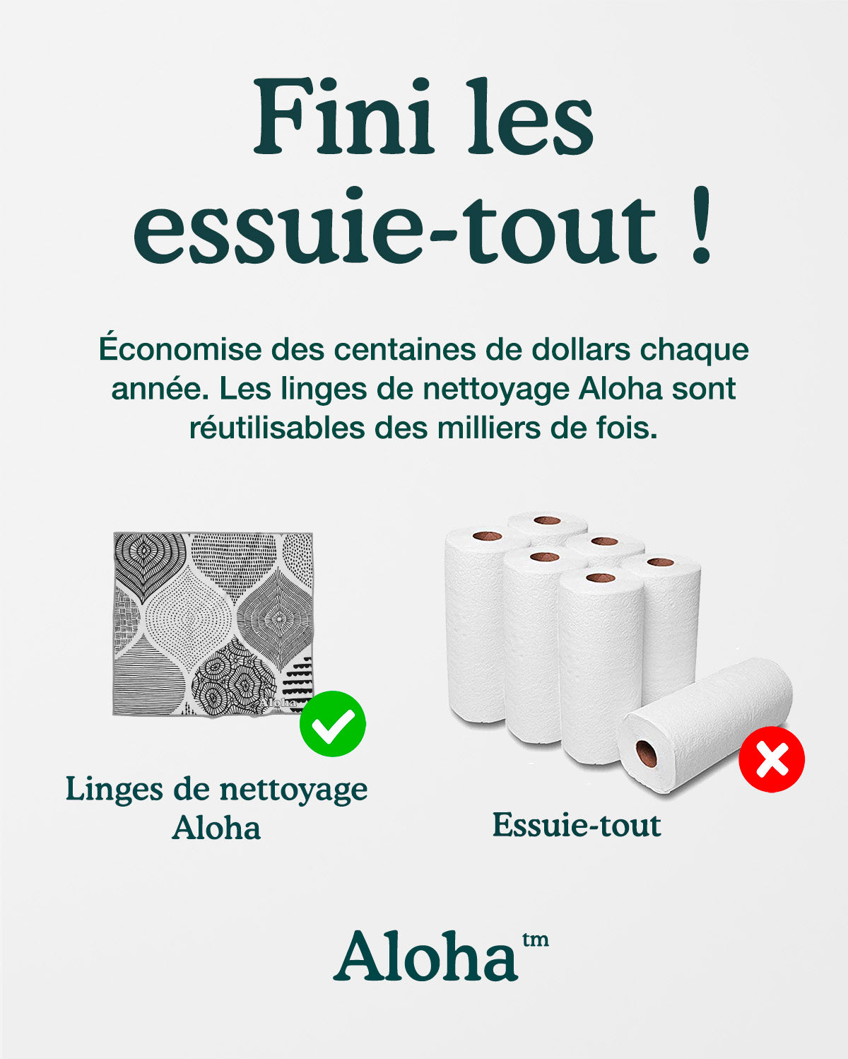 Linges de nettoyage Jardin et Ambition | Ensemble de 4