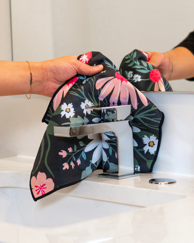 Linges de nettoyage Floral et Jardin de nuit | Ensemble de 4