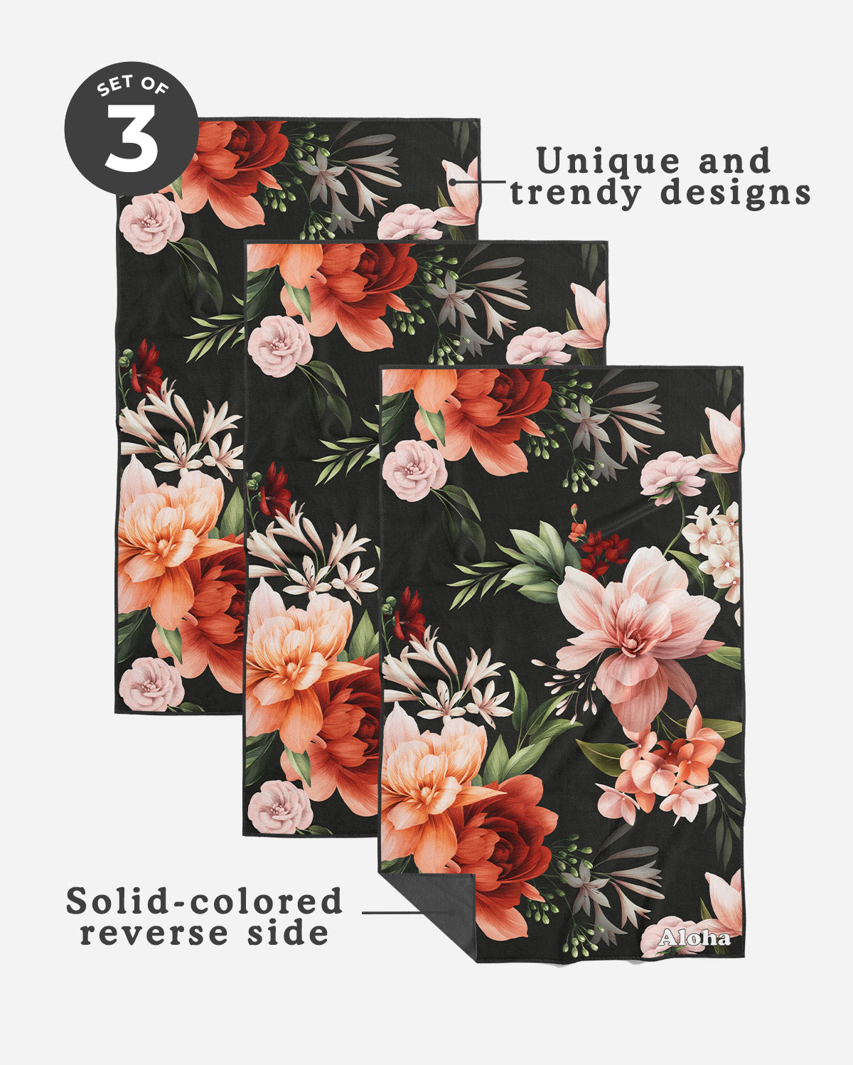 Kitchen Towels Floral | Set of 3