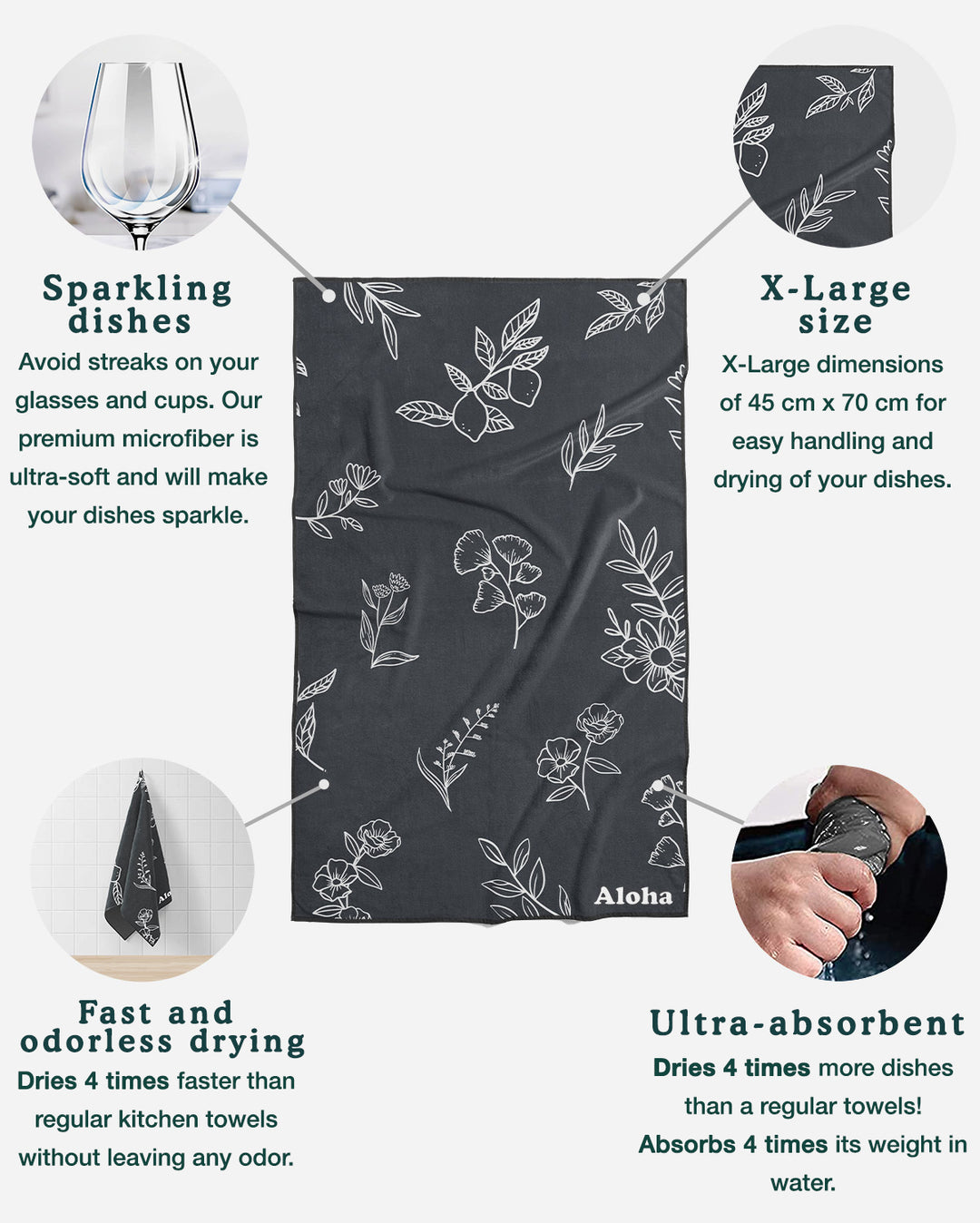 Kitchen Towels Garden | Set of 3 – Aloha Towels