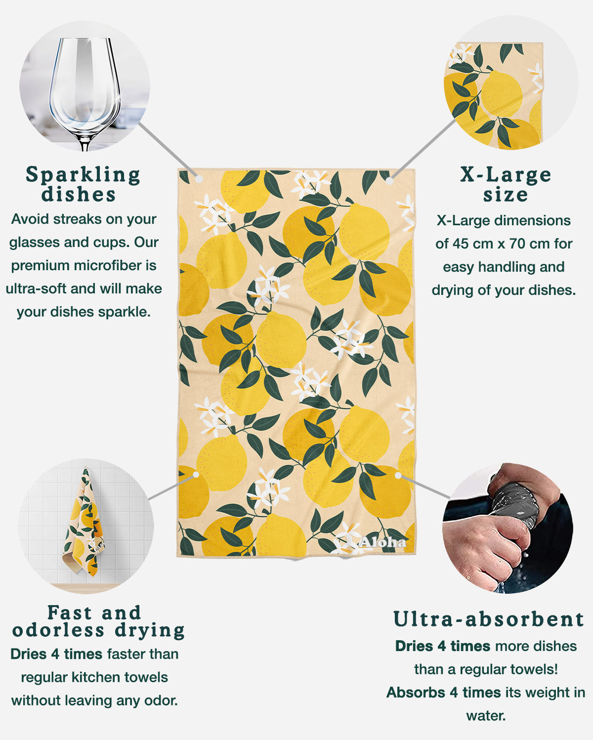 Kitchen Towels Lemon | Set of 3