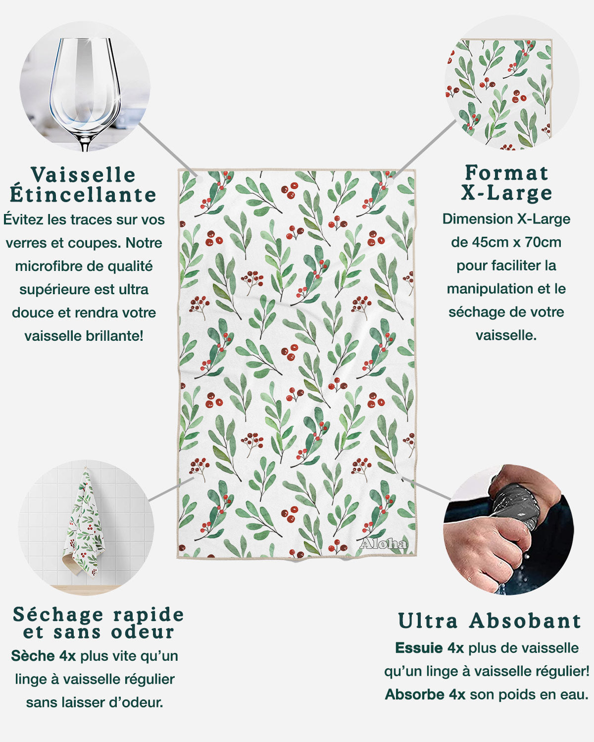 Linges à vaisselle Winter | Ensemble de 3