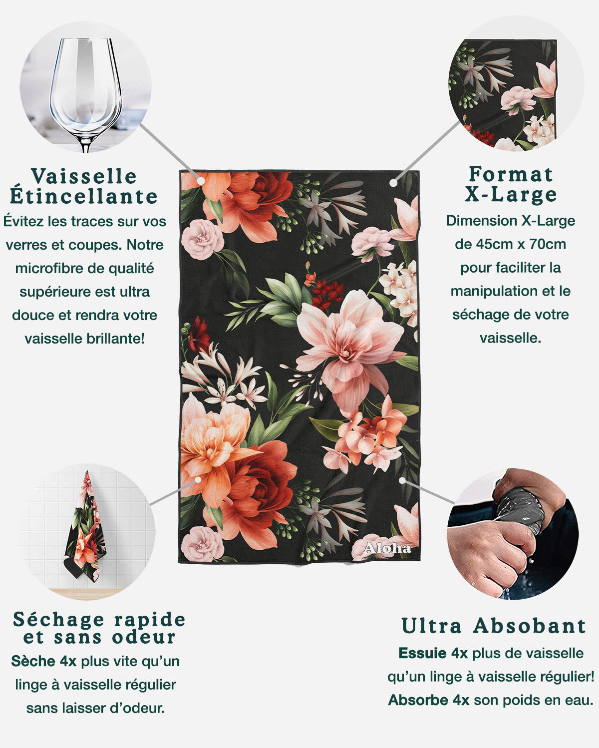 Linges à vaisselle Floral et Jardin | Duo mixte